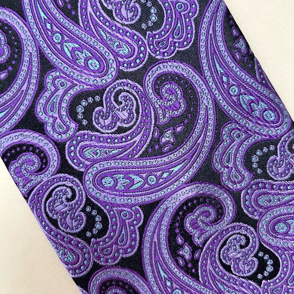 Ted Baker LONDON Persian Carnival Purple Italian Silk Tie - Picture 3 of 6